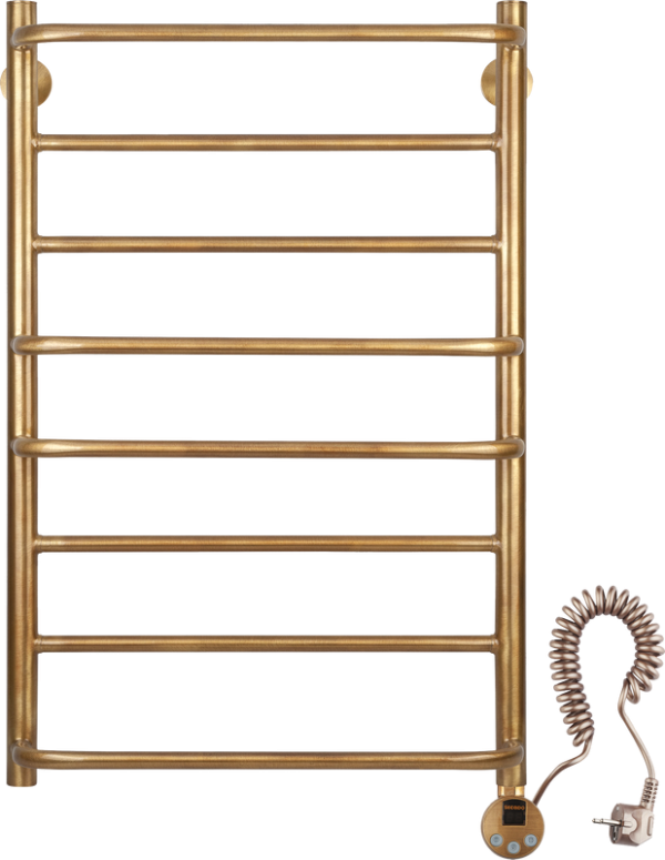 Полотенцесушитель электрический Secado Верона 1 85x55 см, подключение справа, бронза, лесенка, латунь