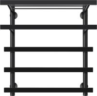 Полотенцесушитель водяной Secado Понтида 7 СП 60x60 см, матовый черный, лесенка, с полкой