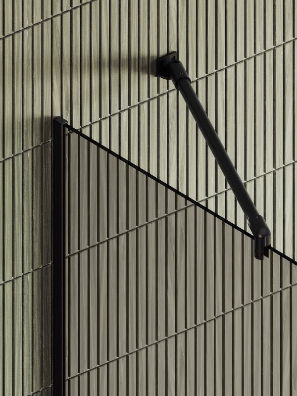 Душевая перегородка Maybahglass MGD-1459-6у 99 см, профиль черный, стекло бронза