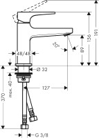 Смеситель для раковины Hansgrohe Metropol 32500140 с донным клапаном Push-Open
