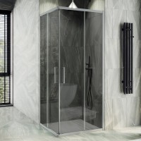 Душевой уголок Maybahglass MGY-1328-5 90х90 см, профиль матовый хром, стекло графит