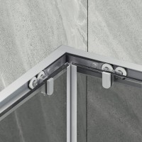 Душевой уголок Maybahglass MGY-1328-5 90х90 см, профиль матовый хром, стекло графит