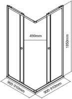 Душевой уголок Maybahglass MGY-1328-5 90х90 см, профиль матовый хром, стекло графит