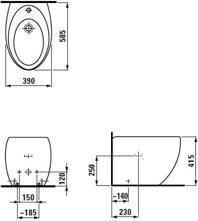 Биде напольное Laufen Alessi one Alessi One 8.3297.1.400.304.1
