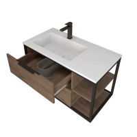 Тумба с раковиной Grossman Лофт 90 веллингтон, черный, раковина Madera Modul 90 L