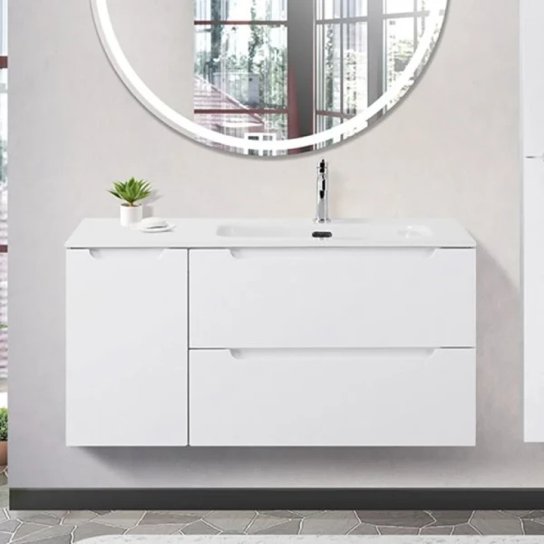Тумба под раковину BelBagno Etna 100 R 2 ящика, дверца, bianco lucido