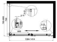 Душевой уголок BelBagno Acqua -AH-1-140/80-C-Cr профиль хром