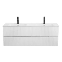 Мебель для ванной комнаты Cezares Duet 140 bianco lucido, раковина Cezares CZR-8095-140-2 двойная