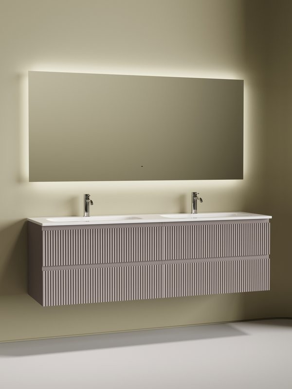 Комплект Тумба Sancos Snob R 80, doha soft + Тумба 80, doha soft + Раковина Ceramicanova Grace 161 + Донный клапан CN2000 + Смеситель Etna SC9001CH + Зеркало SQ1600