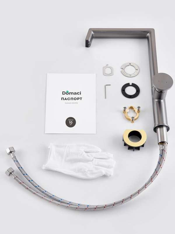 Смеситель для кухни Domaci Римини D568342GB вороненая сталь