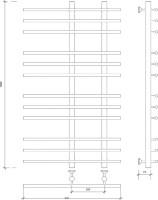 Полотенцесушитель водяной Secado Турин 3 100х20х50 100x50 см, бронза, лесенка, латунь