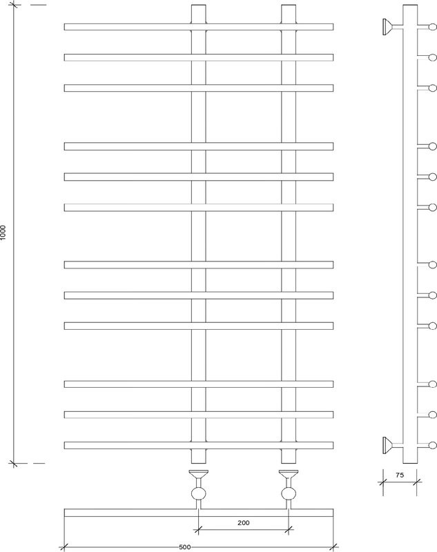 Полотенцесушитель водяной Secado Турин 3 100х20х50 100x50 см, бронза, лесенка, латунь