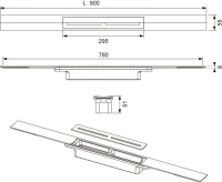 Душевой трап (лоток) TECE Drainprofile 670900 90 см сатин
