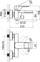 Смеситель для ванны с душем D&K Berlin Steinbeis DA1433516