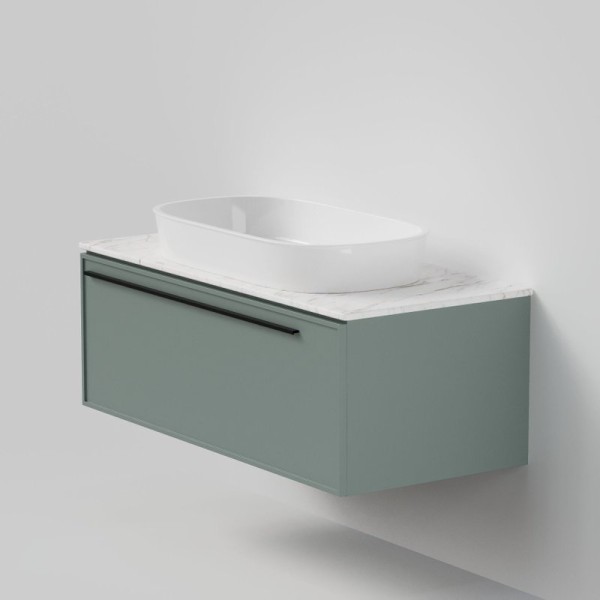 Тумба под раковину со столешницей La Fenice Elba 100 подвесная, серая, столешница белый мрамор