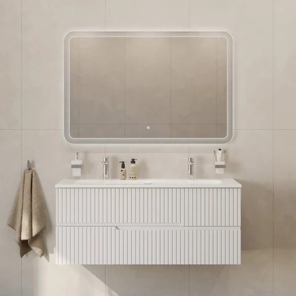 Мебель для ванной комнаты Cezares Duet 120 bianco opaco, раковина Cezares CZR-8073-120-1-2