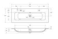 Мебель для ванной комнаты Cezares Duet 120 bianco opaco, раковина Cezares CZR-8073-120-1-2