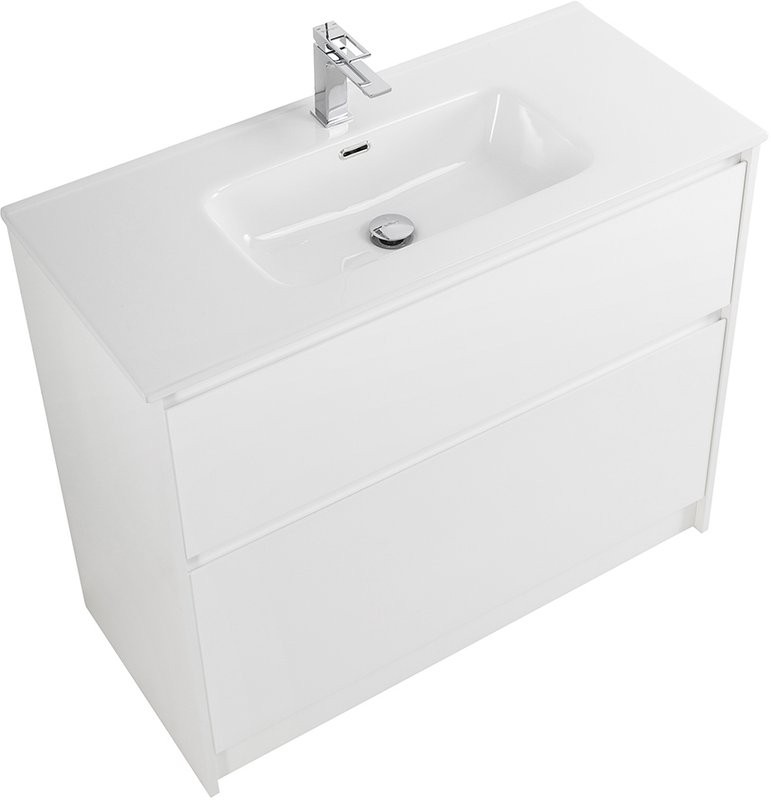 Тумба с раковиной BelBagno Kraft 100 напольная, bianco opaco, раковина BB1000ETL