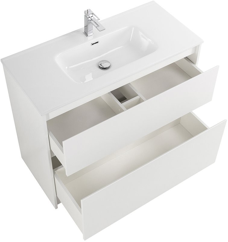 Тумба с раковиной BelBagno Kraft 100 напольная, bianco opaco, раковина BB1000ETL