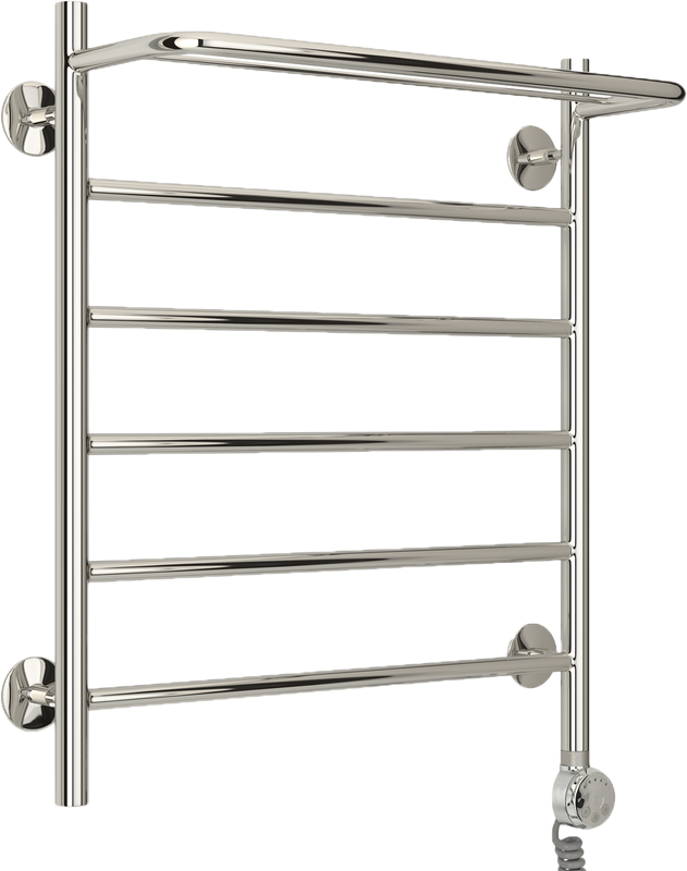 Полотенцесушитель электрический Стилье Формат 20 00520-6050 65x55 см, подключение справа, без покрытия, лесенка, с полкой