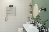 Полотенцесушитель электрический Стилье Формат 20 00520-6050 65x55 см, подключение справа, без покрытия, лесенка, с полкой