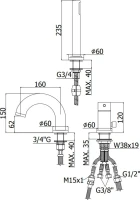 Смеситель на борт ванны Paffoni Light LIG040LCR хром