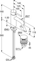 Смеситель для раковины Kludi Bozz 382663976 черный