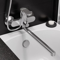 Смеситель с длинным изливом для ванны Damixa RedBlu Origin Evo 2 789500000 Смеситель с длинным изливом для ванны Damixa RedBlu Origin Evo 2 789500000