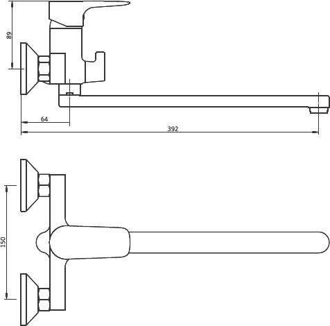 Смеситель с длинным изливом для ванны Damixa RedBlu Origin Evo 2 789500000