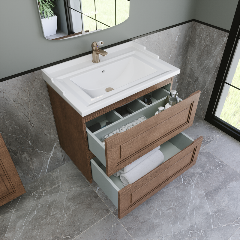 Тумба с раковиной Caprigo Wales 70 светлый орех