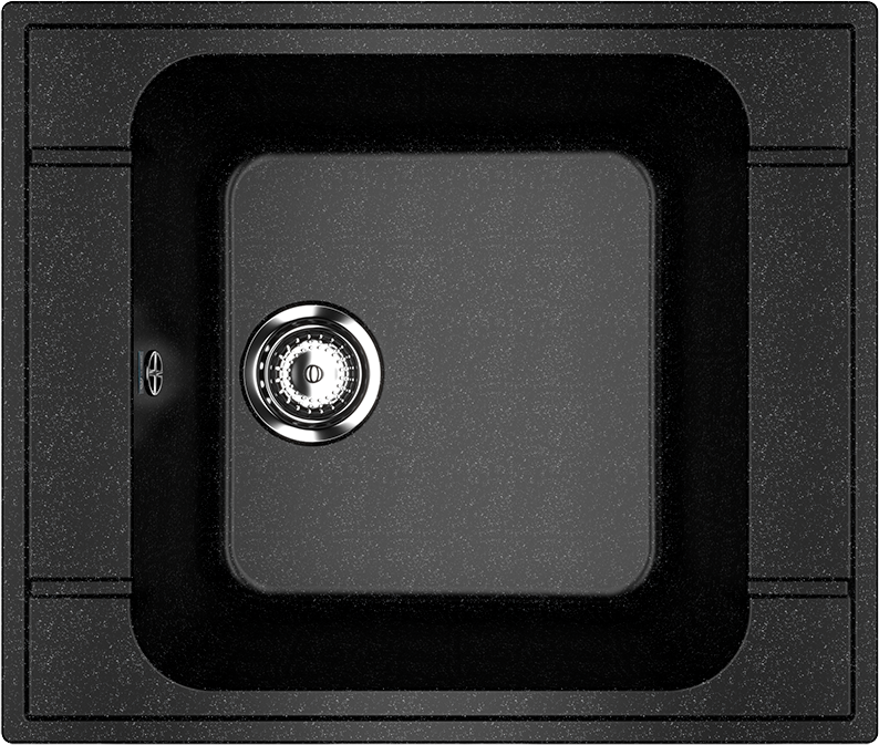 Мойка кухонная Ulgran U-604 308 черная + дозатор U-02 ультра-черный