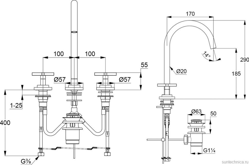 Смеситель для раковины Kludi Nova Fonte Classic 201430520