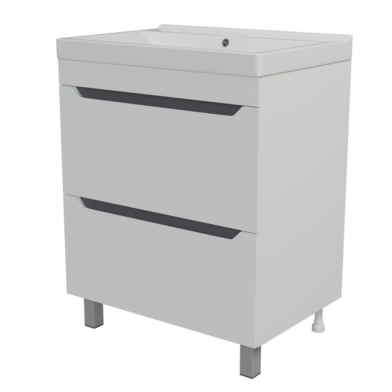 Тумба д/ванной "Лайн-70" 2 ящика под раковину Марго-70 (MIXLINE) (ПВХ)