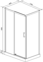 Душевой уголок Ceruttispa Vito 110 L 110х80, профиль хром