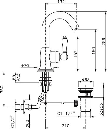 Смеситель для раковины Nicolazzi Cinquanta 3454BZ75C бронза