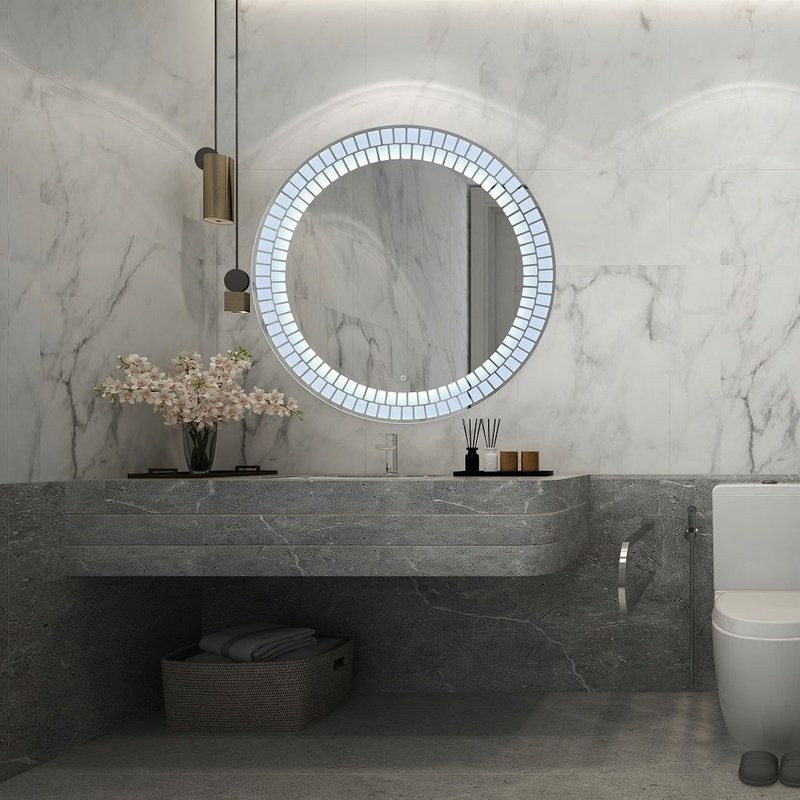 Зеркало круглое Art&Max Аcerra 100 с LED-подсветкой, 6000К
