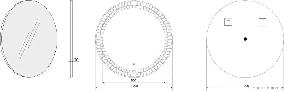 Зеркало круглое Art&Max Аcerra 100 с LED-подсветкой, 6000К