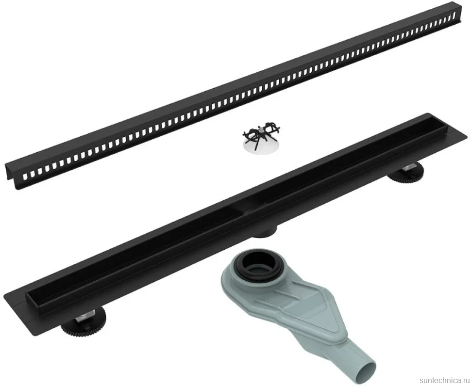 Душевой трап (лоток) Esbano Slim Side 80 cм, матовый черный