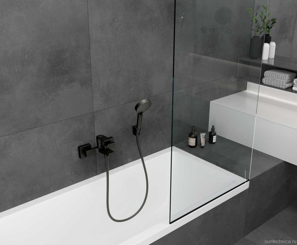 Смеситель для ванны с душем Hansgrohe Vernis Shape 71450670 черный