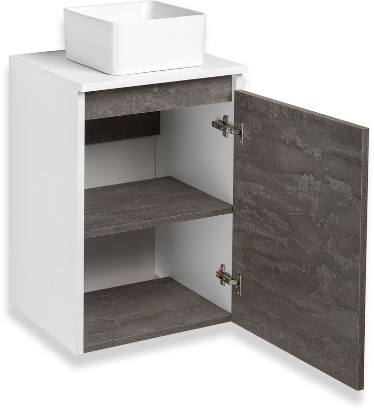 Мебель для ванной комнаты Runo Бари 40 железный камень, раковина Uno 25