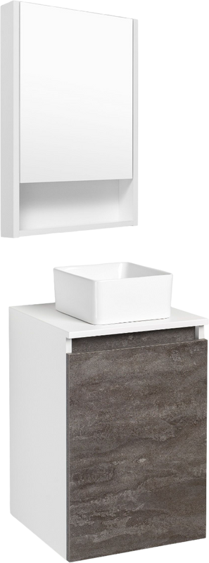 Мебель для ванной комнаты Runo Бари 40 железный камень, раковина Uno 25