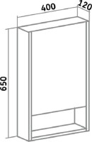 Мебель для ванной комнаты Runo Бари 40 железный камень, раковина Uno 25