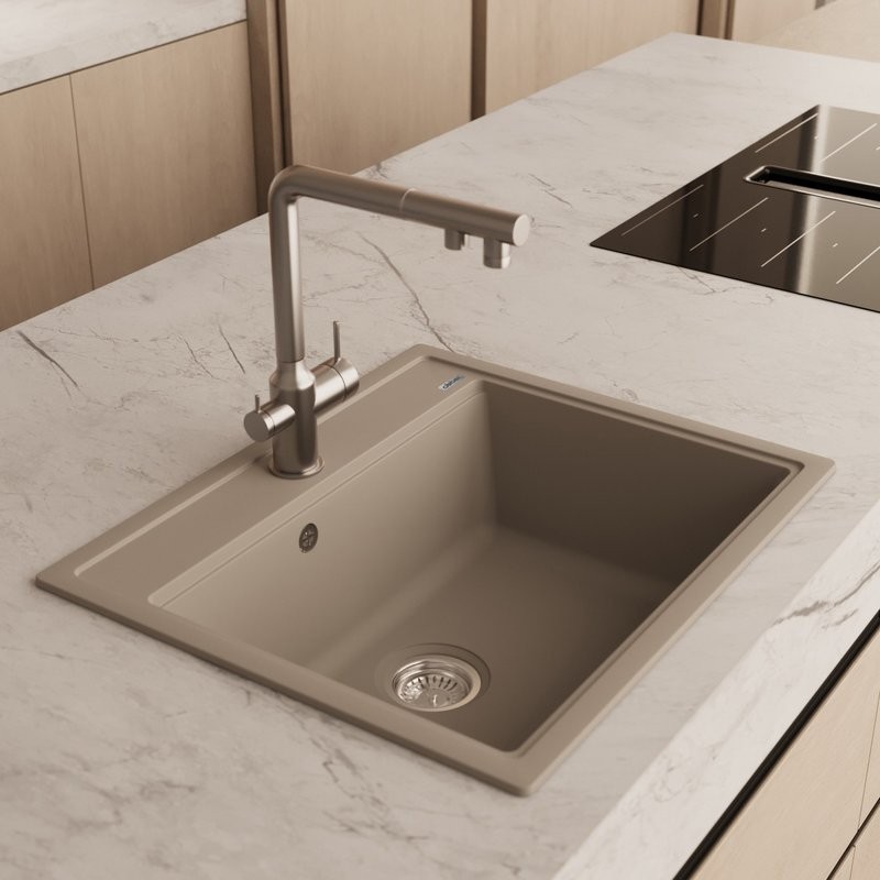 Мойка кухонная Abber Quarz AQ2902S матовая песочная