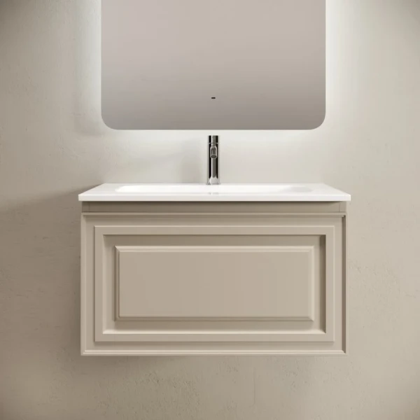 Тумба с раковиной Sancos Very 70 подвесная, beige soft, раковина CN7031
