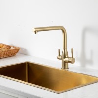 Смеситель для кухни Frap F4396-33 золотой сатин