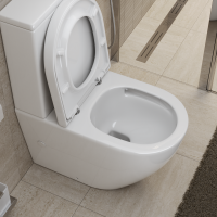 Унитаз-компакт напольный BelBagno Sfera-r BB2141CP-TOR безободковый, крышка BB865SC с микролифтом, бачок BB2141T