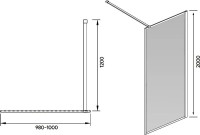 Душевая перегородка Veconi Korato KR81B-100-01-C8 100 см