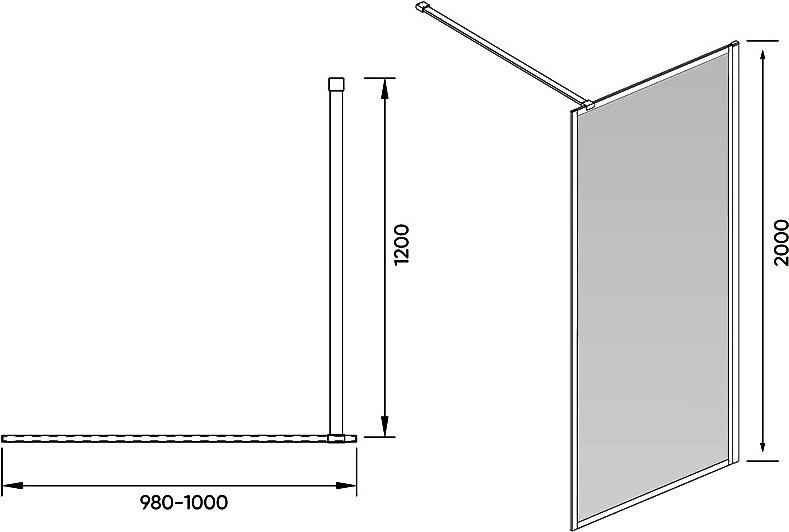 Душевая перегородка Veconi Korato KR81B-100-01-C8 100 см