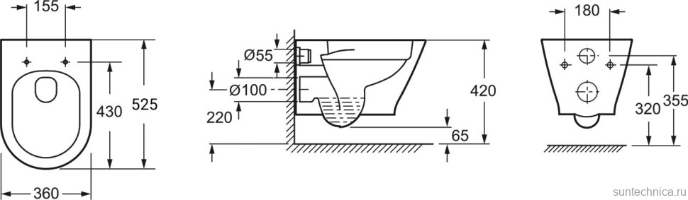 Унитаз подвесной Lavinia Boho Elegant Rimless 3308001R безободковый, с микролифтом