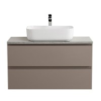 Тумба под раковину со столешницей BelBagno Kraft 80 подвесная, матовая бежевая, столешница kep-80-mgl